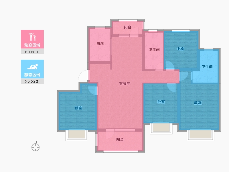 山东省-青岛市-远洋御城-104.01-户型库-动静分区