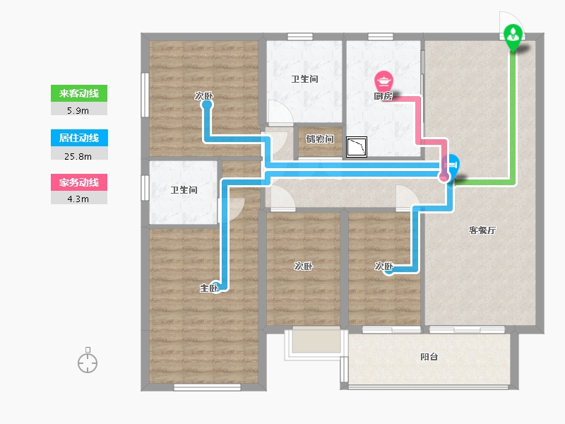 福建省-厦门市-雅居乐香山湾-118.91-户型库-动静线