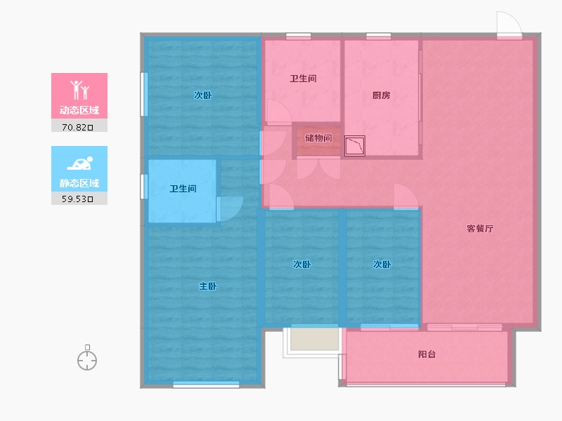 福建省-厦门市-雅居乐香山湾-118.91-户型库-动静分区