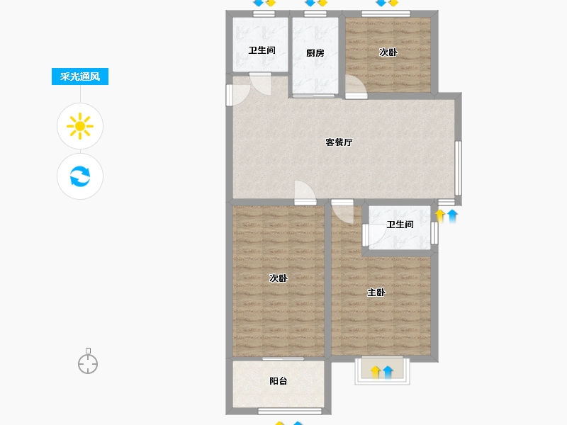 山东省-临沂市-意林·国际公园-94.89-户型库-采光通风