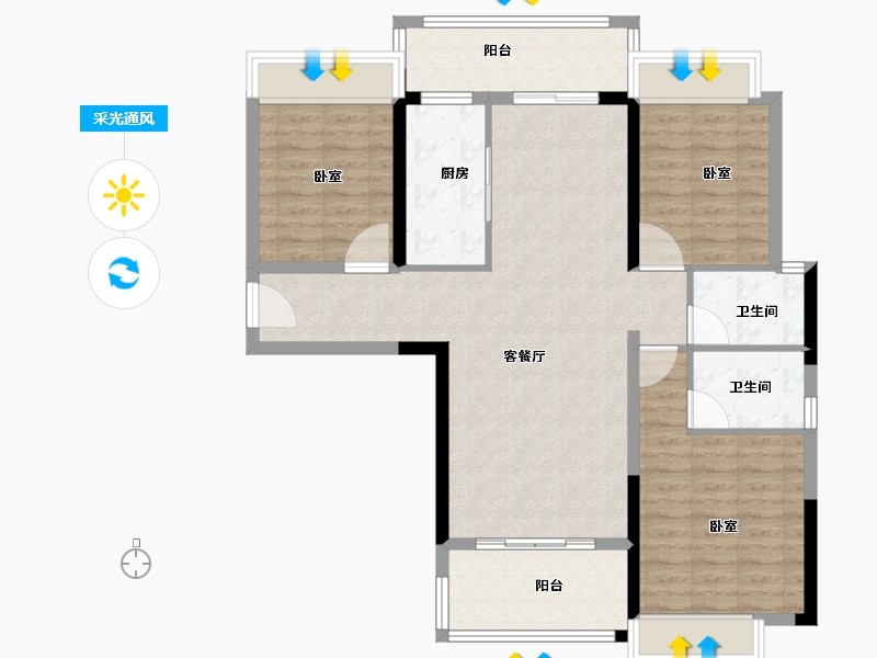 河南省-信阳市-富华金域府-99.40-户型库-采光通风