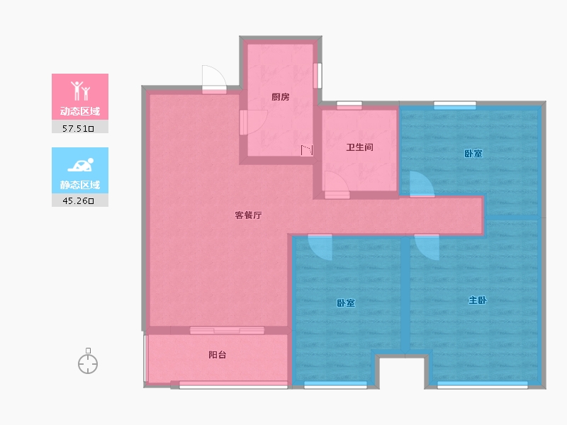 河南省-许昌市-长葛建业森林半岛-92.00-户型库-动静分区