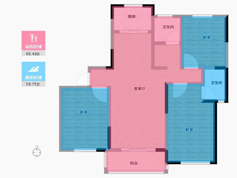 河南省-信阳市-华英碧波府-112.00-户型库-动静分区