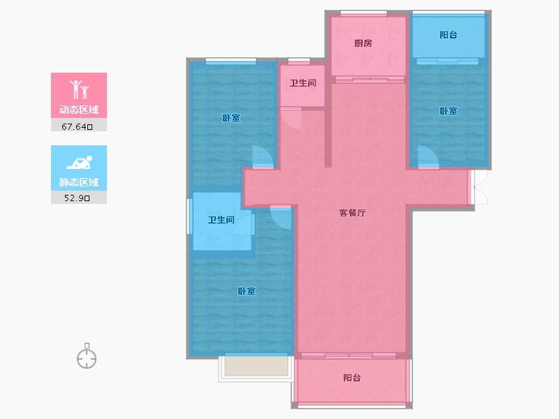 河南省-三门峡市-瑞德华府-108.16-户型库-动静分区