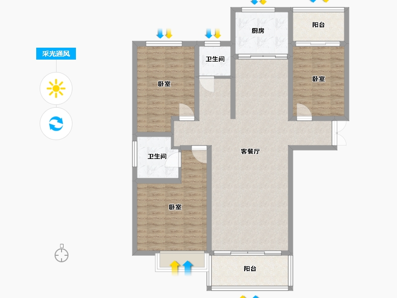 河南省-三门峡市-瑞德华府-108.16-户型库-采光通风