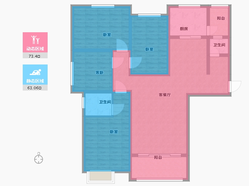 河南省-南阳市-宏江翡翠里-122.00-户型库-动静分区