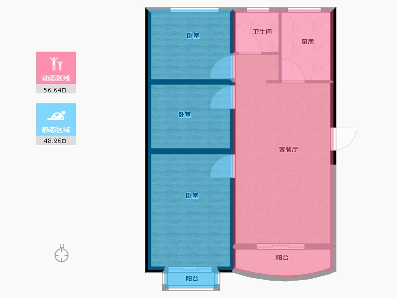 河南省-信阳市-建奇·公园里-96.00-户型库-动静分区