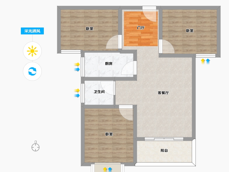 河南省-许昌市-天展明珠港-84.01-户型库-采光通风