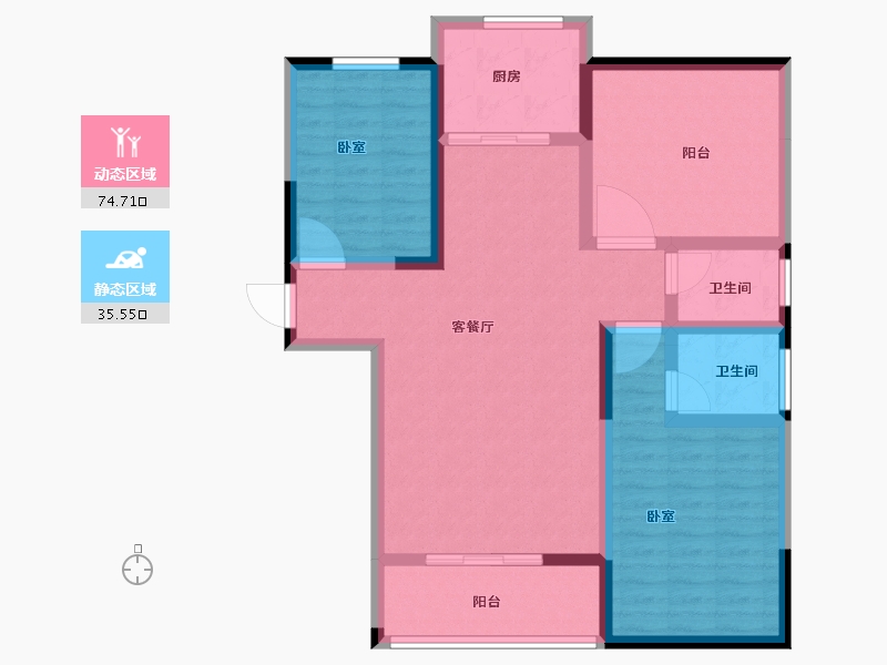 河南省-信阳市-华英碧波府-98.26-户型库-动静分区