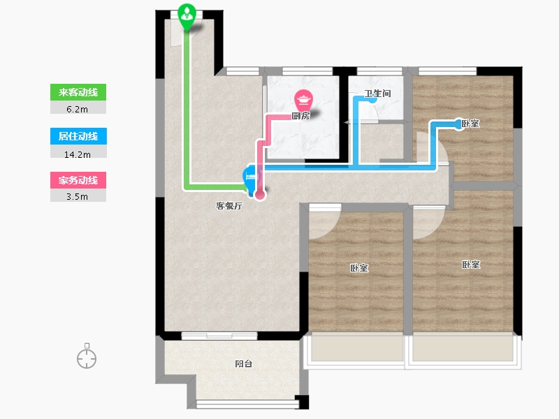 河南省-南阳市-鑫联龙升苑-79.02-户型库-动静线