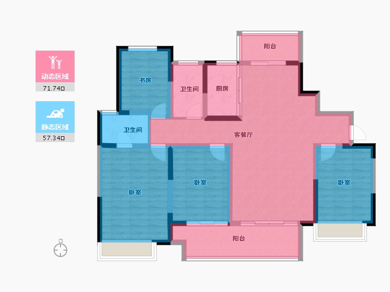 河南省-信阳市-德润上和府-115.53-户型库-动静分区