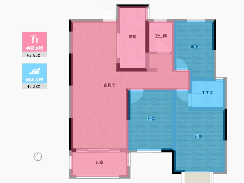 河南省-南阳市-阳光锦城-96.53-户型库-动静分区