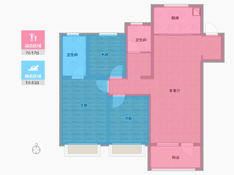 山东省-济南市-银丰玖玺城-108.00-户型库-动静分区