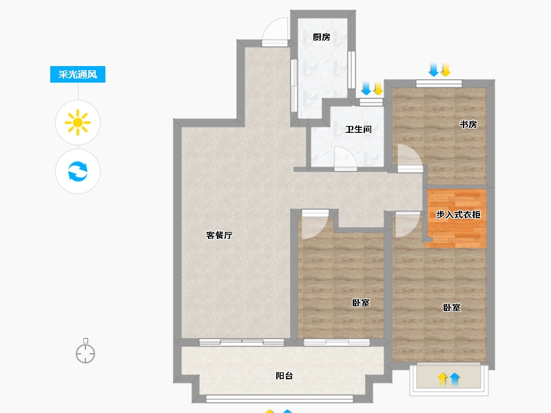 河南省-商丘市-华锦院子-90.58-户型库-采光通风