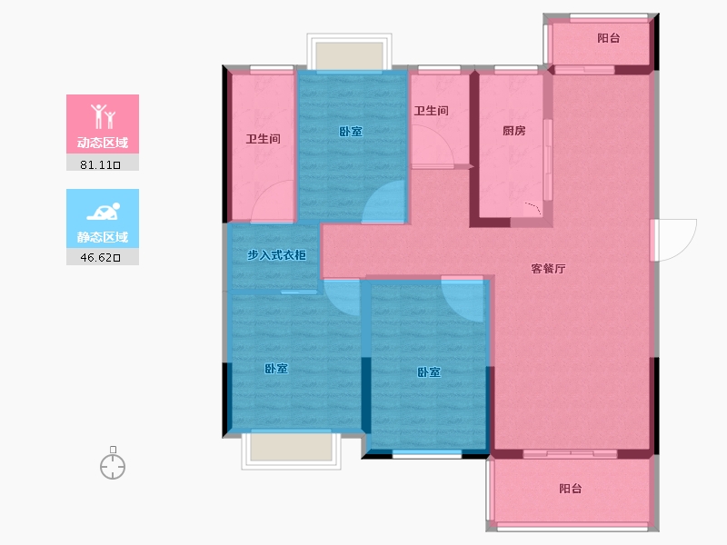 河南省-南阳市-宇信荣域花园-115.16-户型库-动静分区