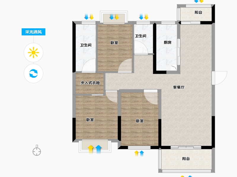 河南省-南阳市-宇信荣域花园-115.16-户型库-采光通风