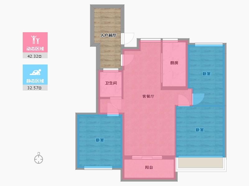 河南省-许昌市-碧桂园十里花海-73.76-户型库-动静分区