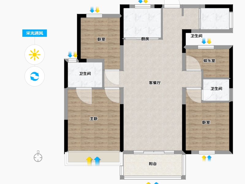 河南省-许昌市-中建观湖悦府-108.00-户型库-采光通风