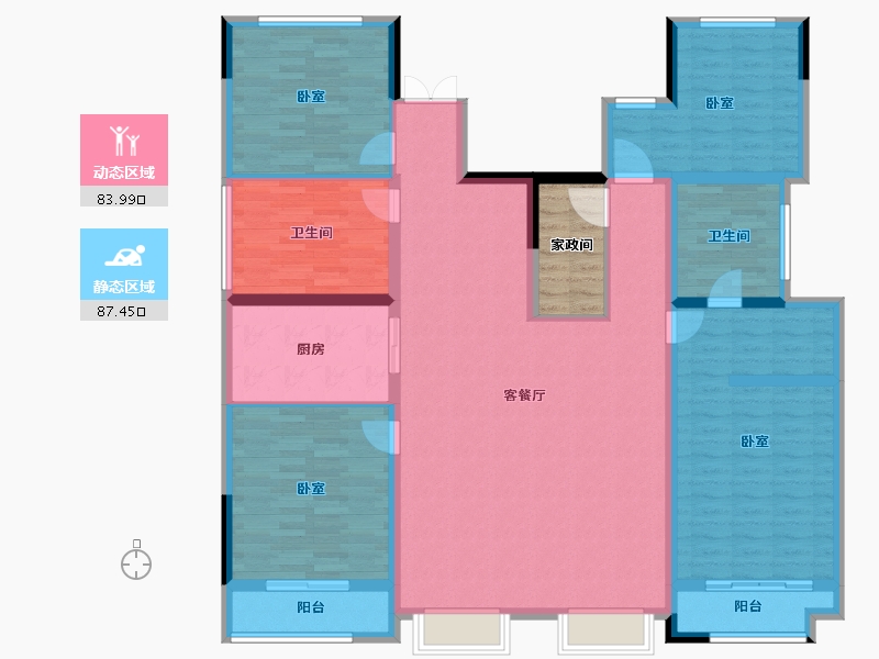 山东省-济南市-鑫苑御泉湾-159.99-户型库-动静分区