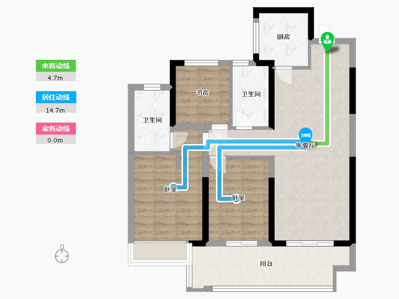 河南省-许昌市-金科·鹿鸣帝景-84.00-户型库-动静线