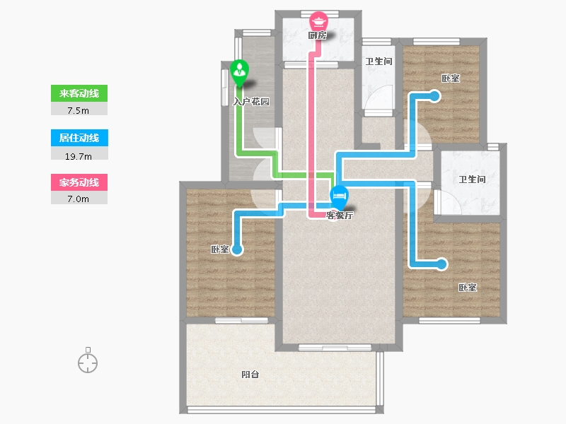 河南省-南阳市-南召壹号院-106.40-户型库-动静线