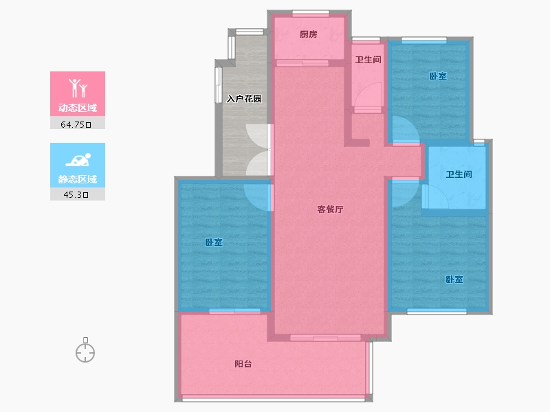 河南省-南阳市-南召壹号院-106.40-户型库-动静分区