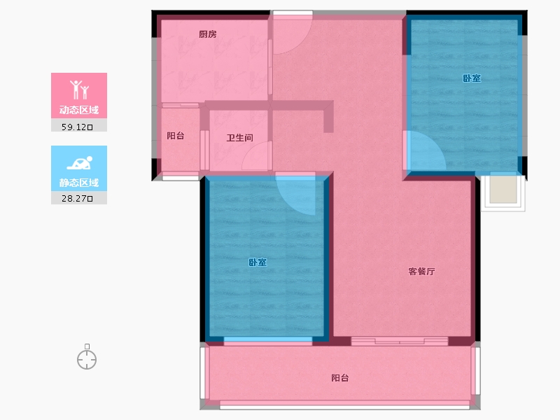 河南省-南阳市-龙都·臻品-77.47-户型库-动静分区