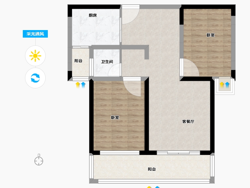 河南省-南阳市-龙都·臻品-77.47-户型库-采光通风