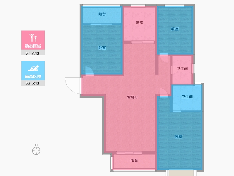 河南省-南阳市-金裕名门-99.47-户型库-动静分区