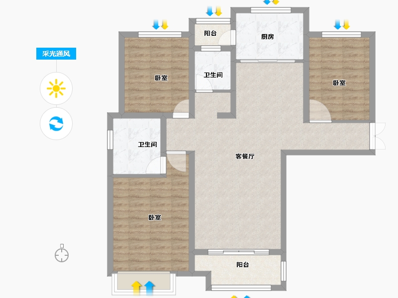 河南省-商丘市-绿色城邦2期-99.00-户型库-采光通风