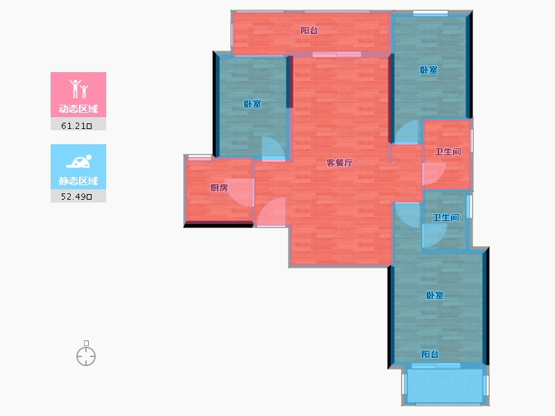 河南省-郑州市-风和朗庭-104.10-户型库-动静分区