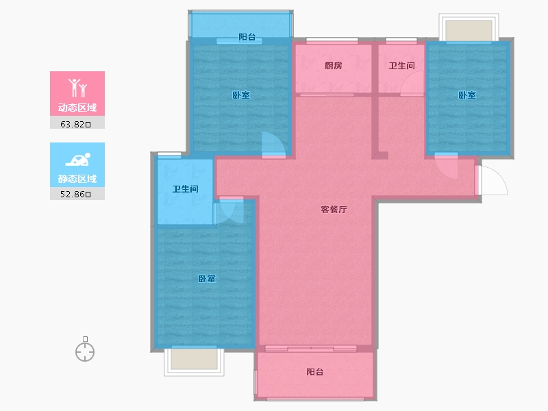 河南省-南阳市-尚城-105.50-户型库-动静分区