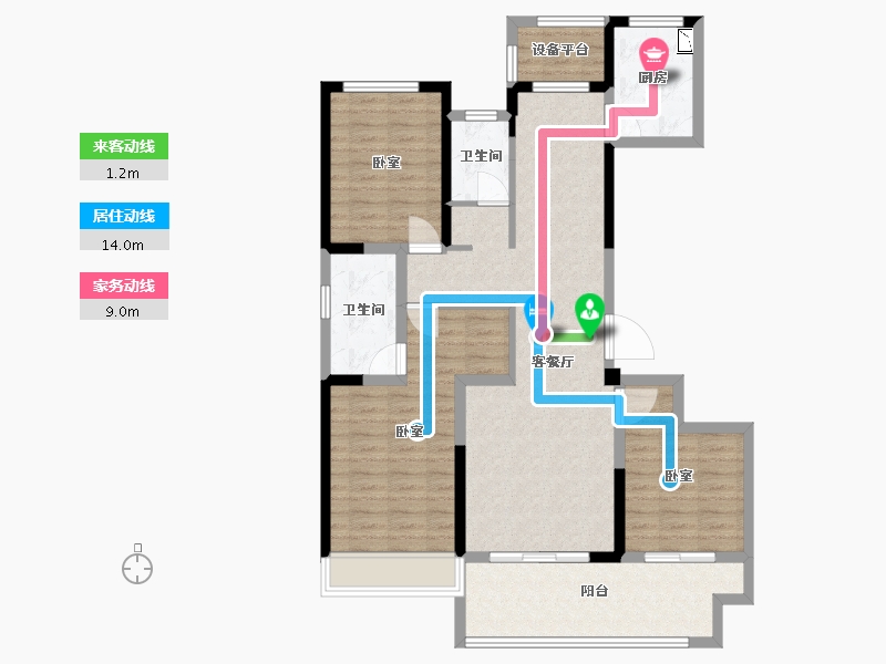 河南省-南阳市-镇平东青·颐和府-104.00-户型库-动静线