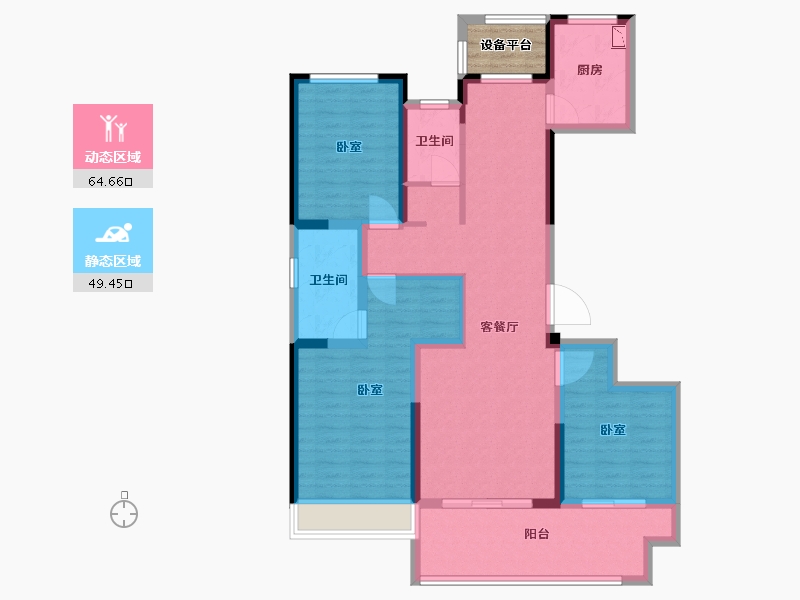 河南省-南阳市-镇平东青·颐和府-104.00-户型库-动静分区