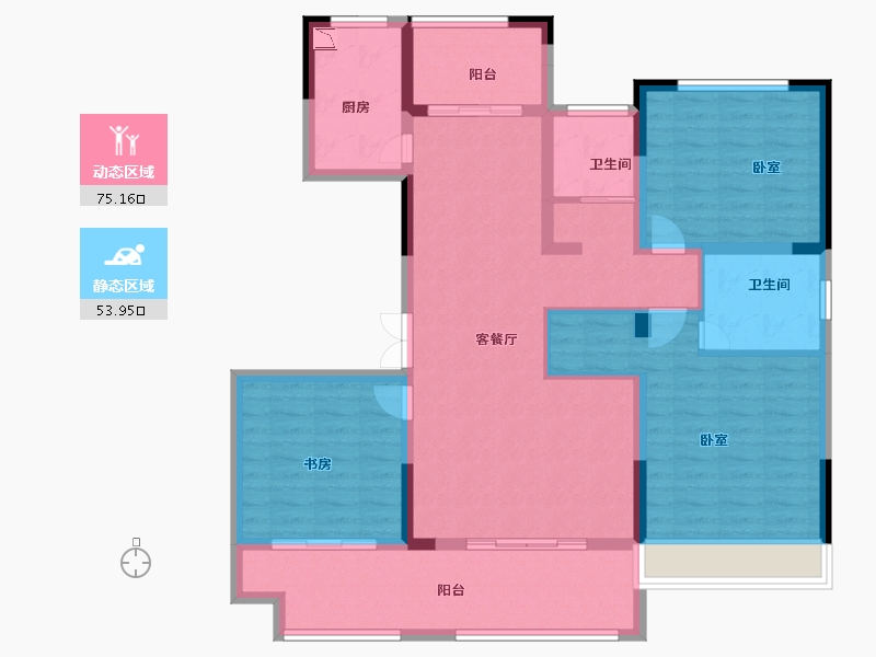 河南省-南阳市-镇平东青·颐和府-114.97-户型库-动静分区