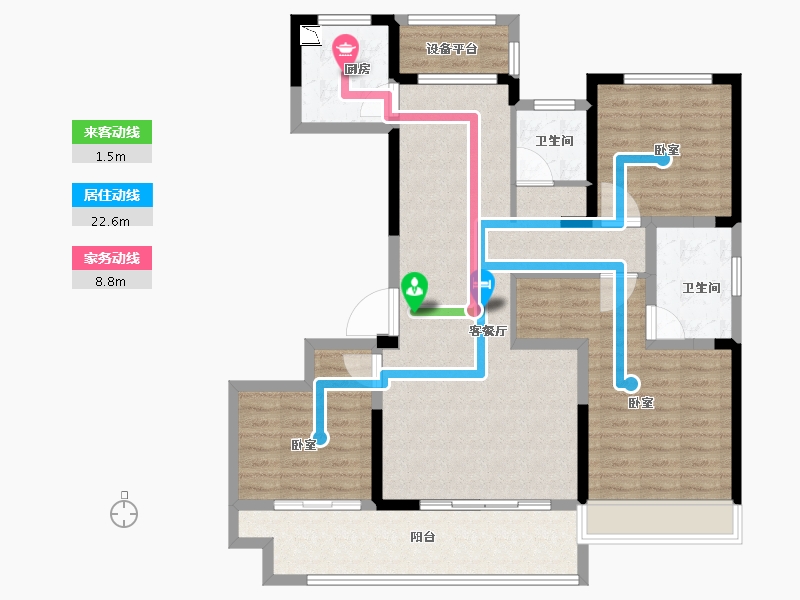 河南省-南阳市-镇平东青·颐和府-109.15-户型库-动静线