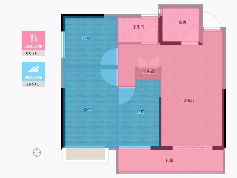 河南省-南阳市-世界里-88.00-户型库-动静分区