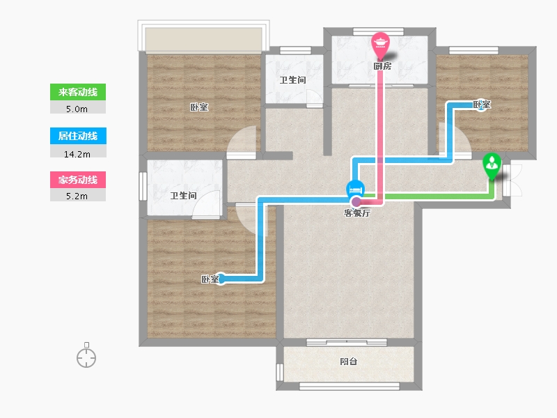 河南省-南阳市-卢浮帝景-94.00-户型库-动静线