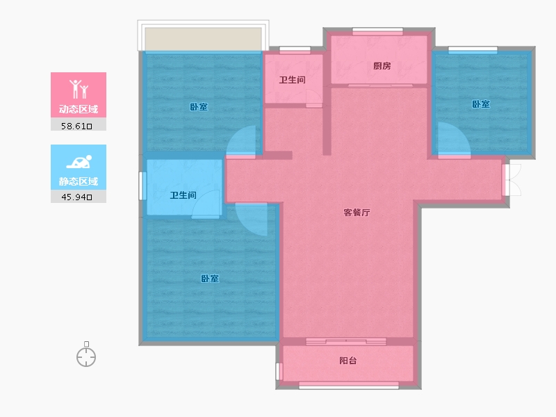 河南省-南阳市-卢浮帝景-94.00-户型库-动静分区