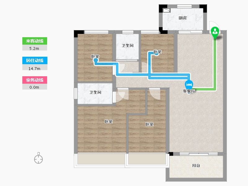 河南省-许昌市-碧桂园凯旋府-90.67-户型库-动静线