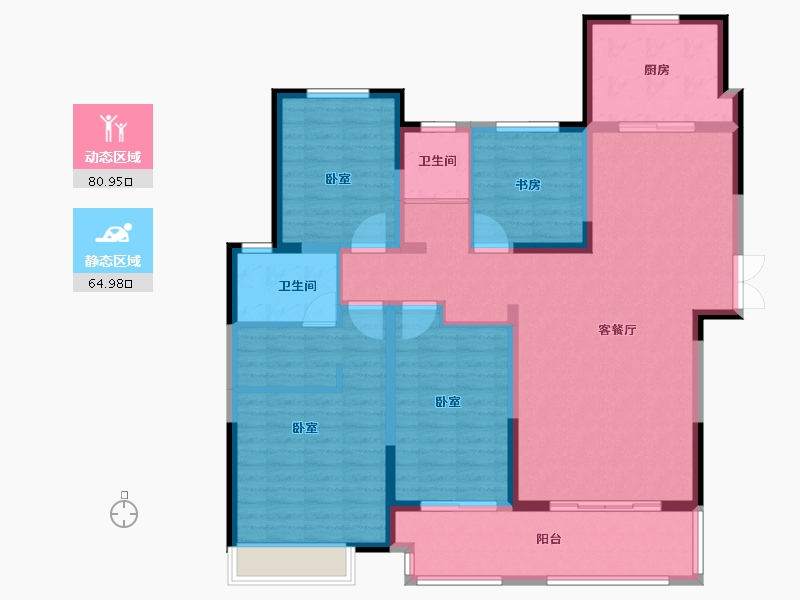 河南省-南阳市-建业贰号城邦-131.59-户型库-动静分区