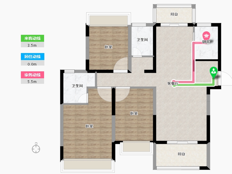 河南省-南阳市-公园道一号-108.00-户型库-动静线