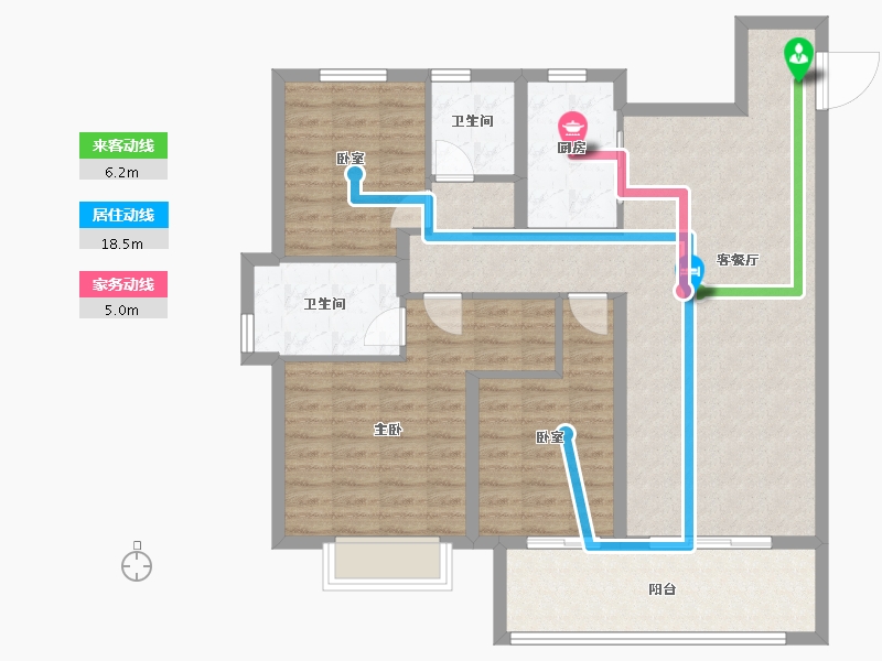 河南省-安阳市-实地紫薇公馆-106.01-户型库-动静线