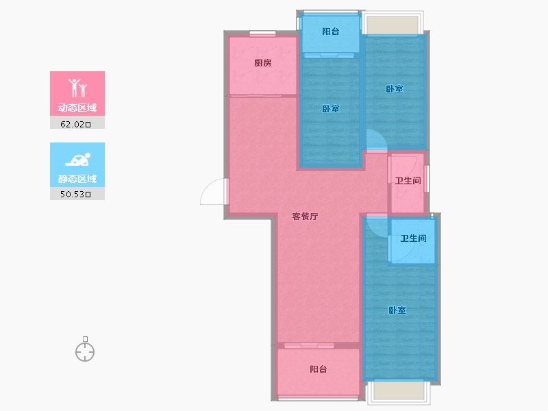 河南省-南阳市-世纪花园-100.46-户型库-动静分区