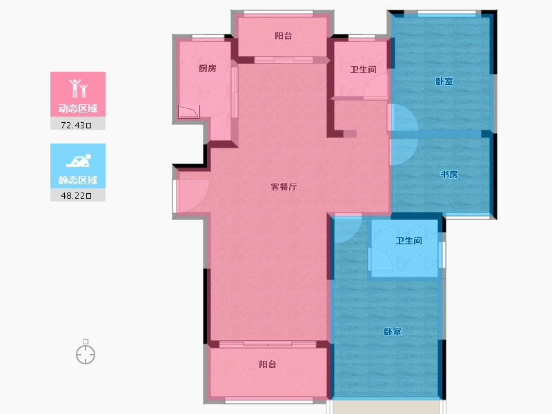 河南省-南阳市-建业幸福里-108.00-户型库-动静分区