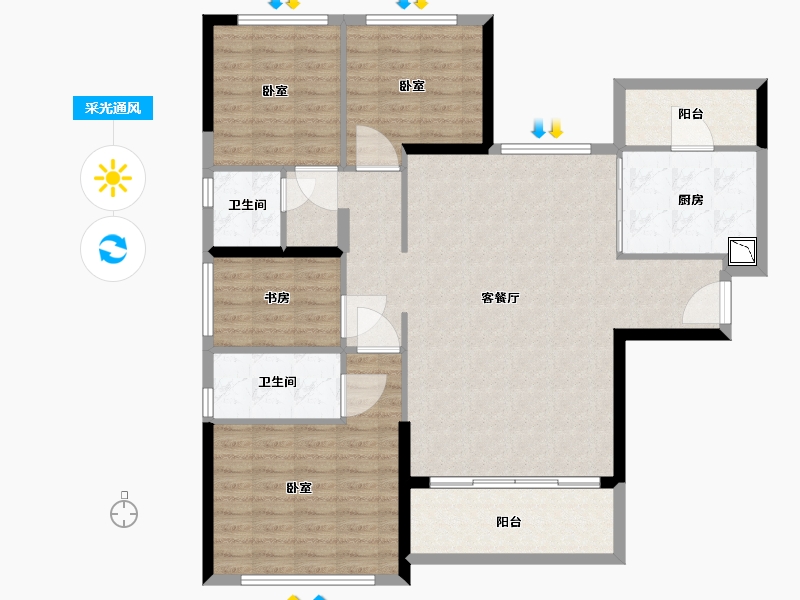 河南省-漯河市-恒大悦府-114.95-户型库-采光通风