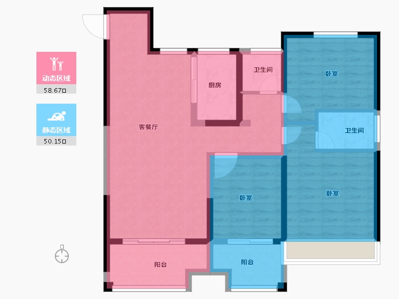 河南省-南阳市-鑫联龙升苑-97.00-户型库-动静分区