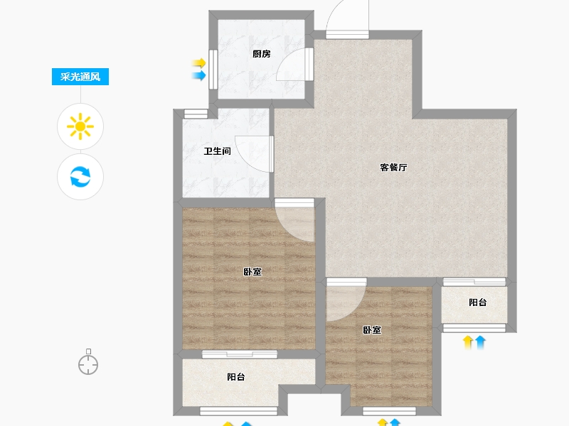 河南省-商丘市-天合·盛世龙城-72.01-户型库-采光通风