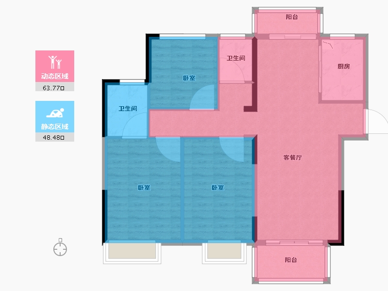 河南省-南阳市-宏林桂花苑-102.01-户型库-动静分区