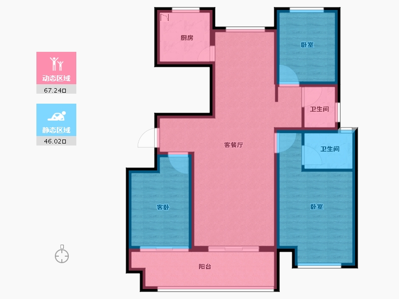 河南省-信阳市-翰林名门新城国际-101.31-户型库-动静分区